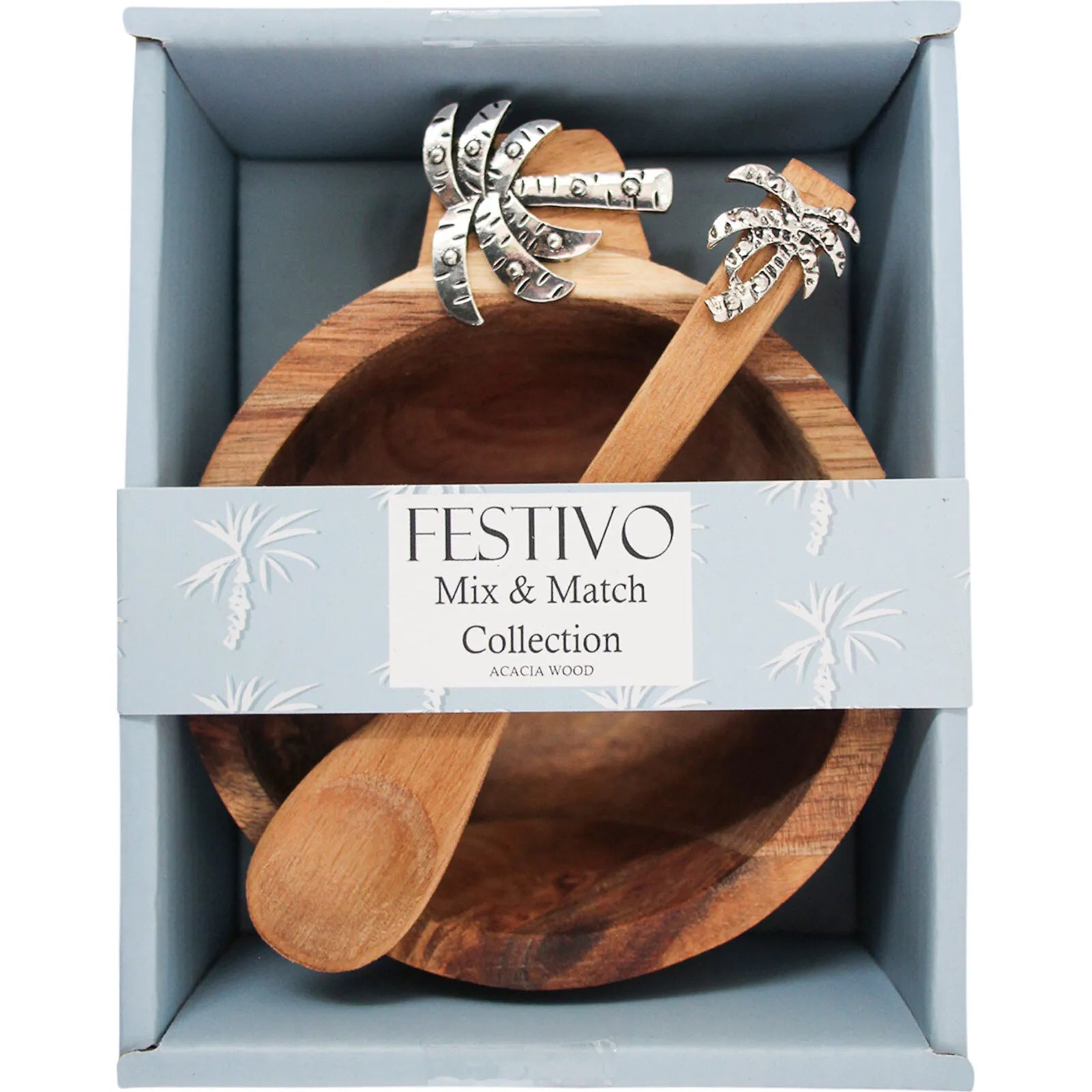 Bowl & Spoon Palm Silver