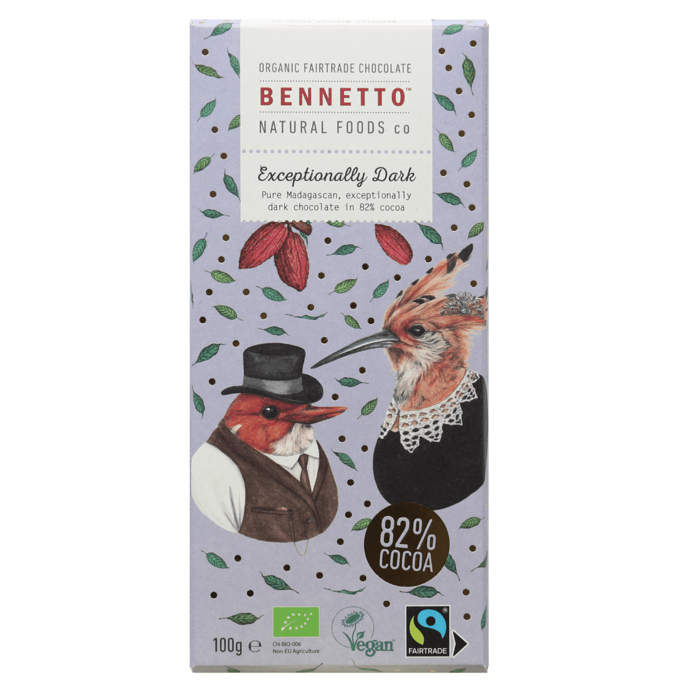 Bennetto Chocolate Exceptionally Dark 100g (DF) (GF)