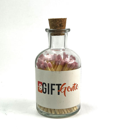 Gift Genie Glass Jar of Matches-Pink