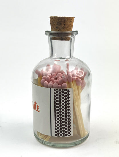 Gift Genie Glass Jar of Matches-Pink