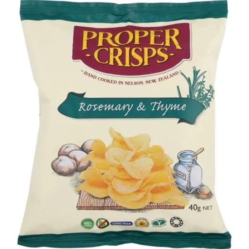 Proper Crisps Rosemary &amp; Thyme (DF) (GF) 40g