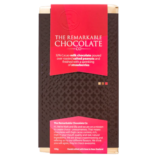 The Remarkable Chocolate Co. 32% Milk Chocolate, Peanut &amp; Strawberry