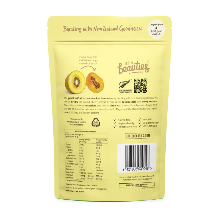 Little Beauties Dried Gold Kiwifruit Slices 50g