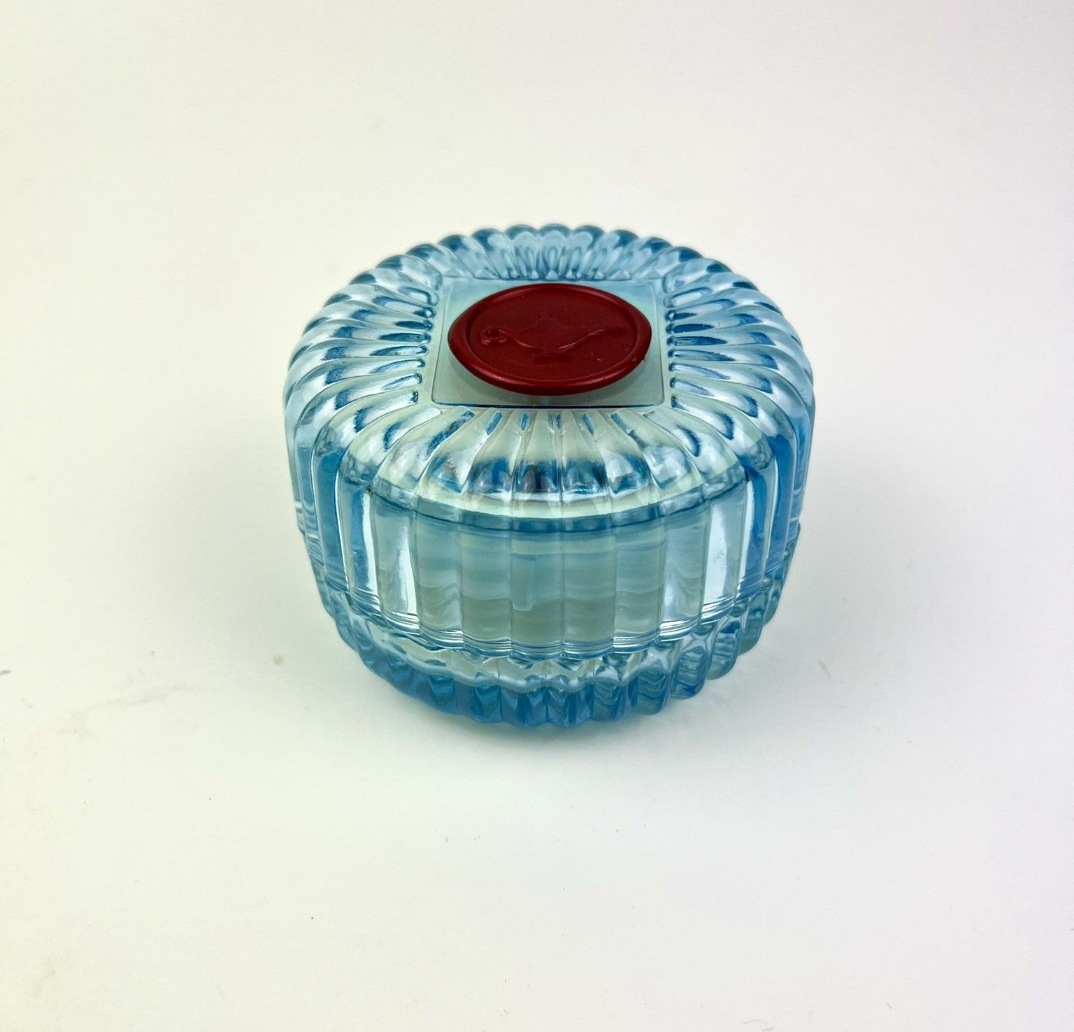 Gift Genie Macaron Candle Light Blue Ribbed 90ml