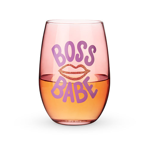 Boss Babe Stemless Wine Glass by Blush