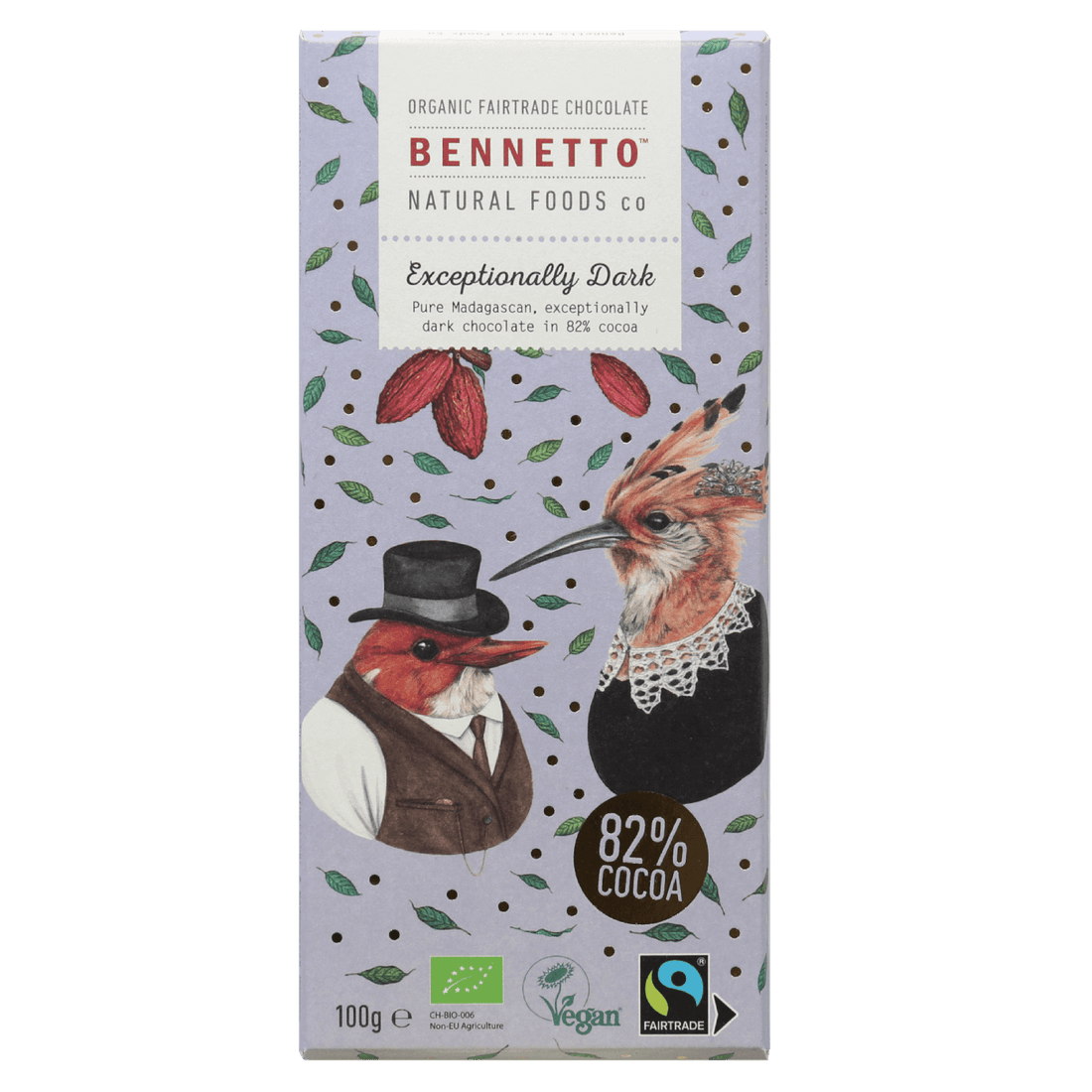 Bennetto Chocolate Exceptionally Dark 100g (DF) (GF)